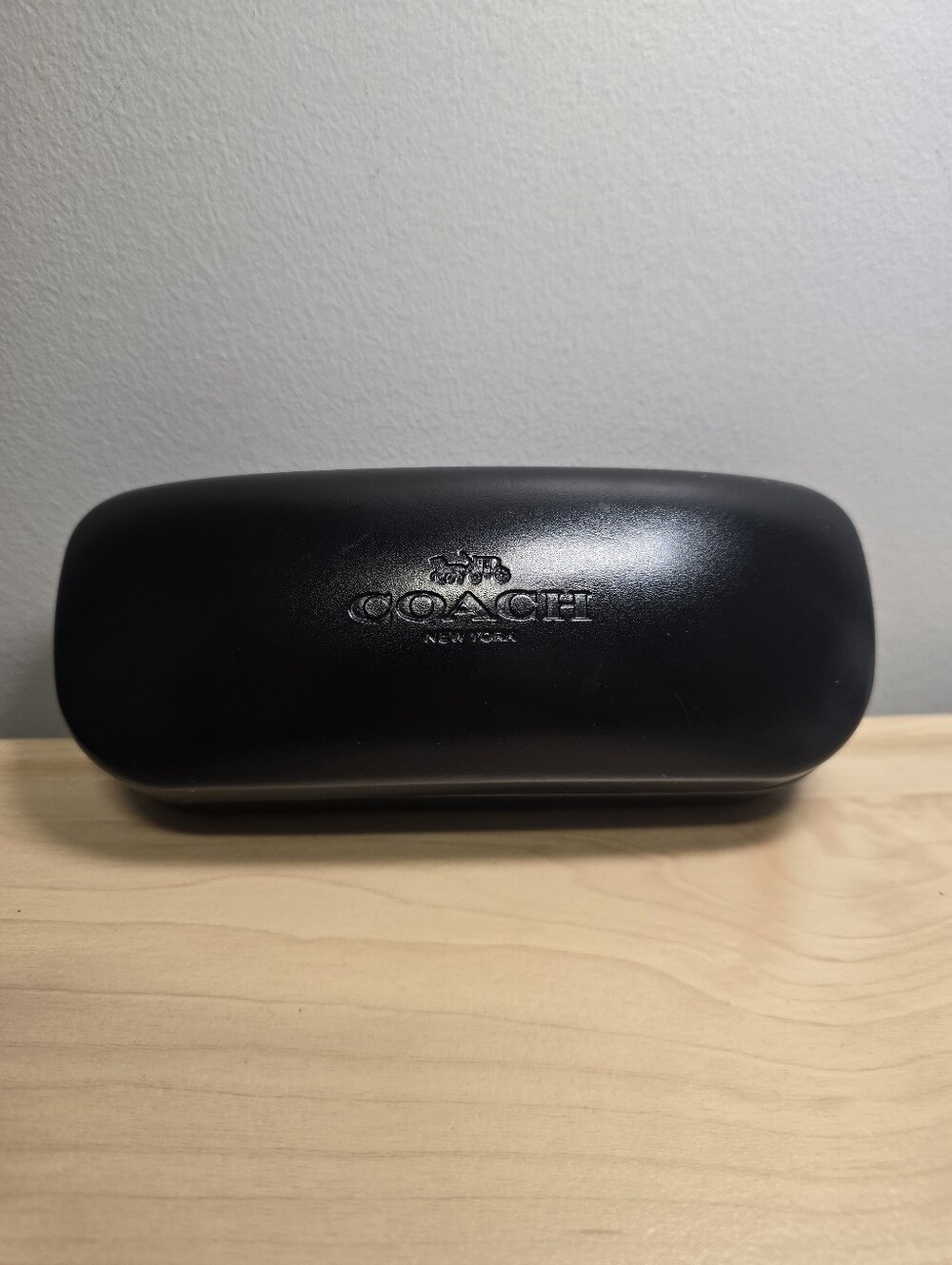 COACH Black Embossed Hard Clamshell Sunglasses Glasses Case